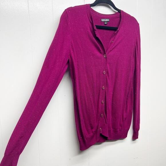 Nicole Miller Sparkle Metallic Button Front Women's Long Sleeve Cardigan Small - Picture 5 of 12